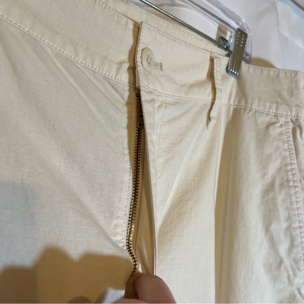 J. Crew Cargo Pant in Ripstop Cotton Tan Wide Leg Y2K Gorpcore Women's Size 32 - Picture 6 of 11